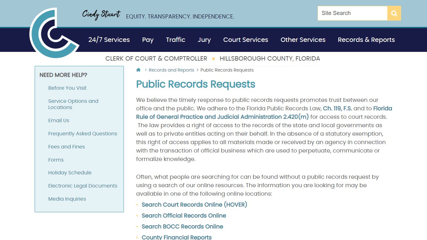 Public Records Request | Hillsborough County